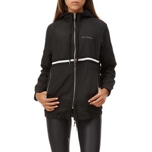 New ALL FENIX Small Willow Waterproof Jacket Zip Hooded Black Reflective Rain